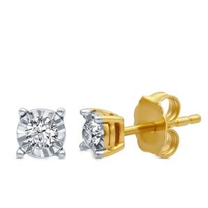 Genuine diamond stud earrings minimalist